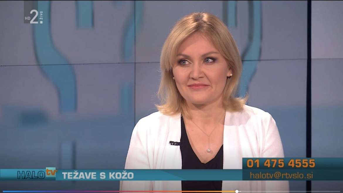Dr. Vesna Tlaker v živo na TV Slovenija – oddaja Halo TV o težavah s kožo